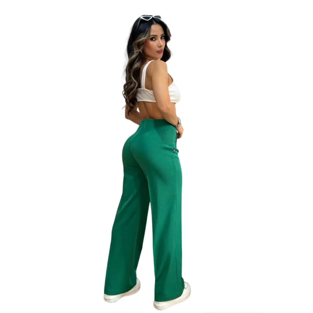 PANTALON PALAZZO VERDE CALI