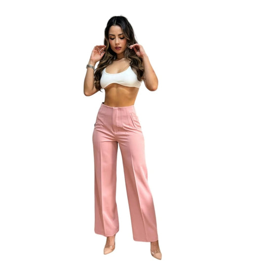 PANTALON PALAZZO PALO DE ROSA